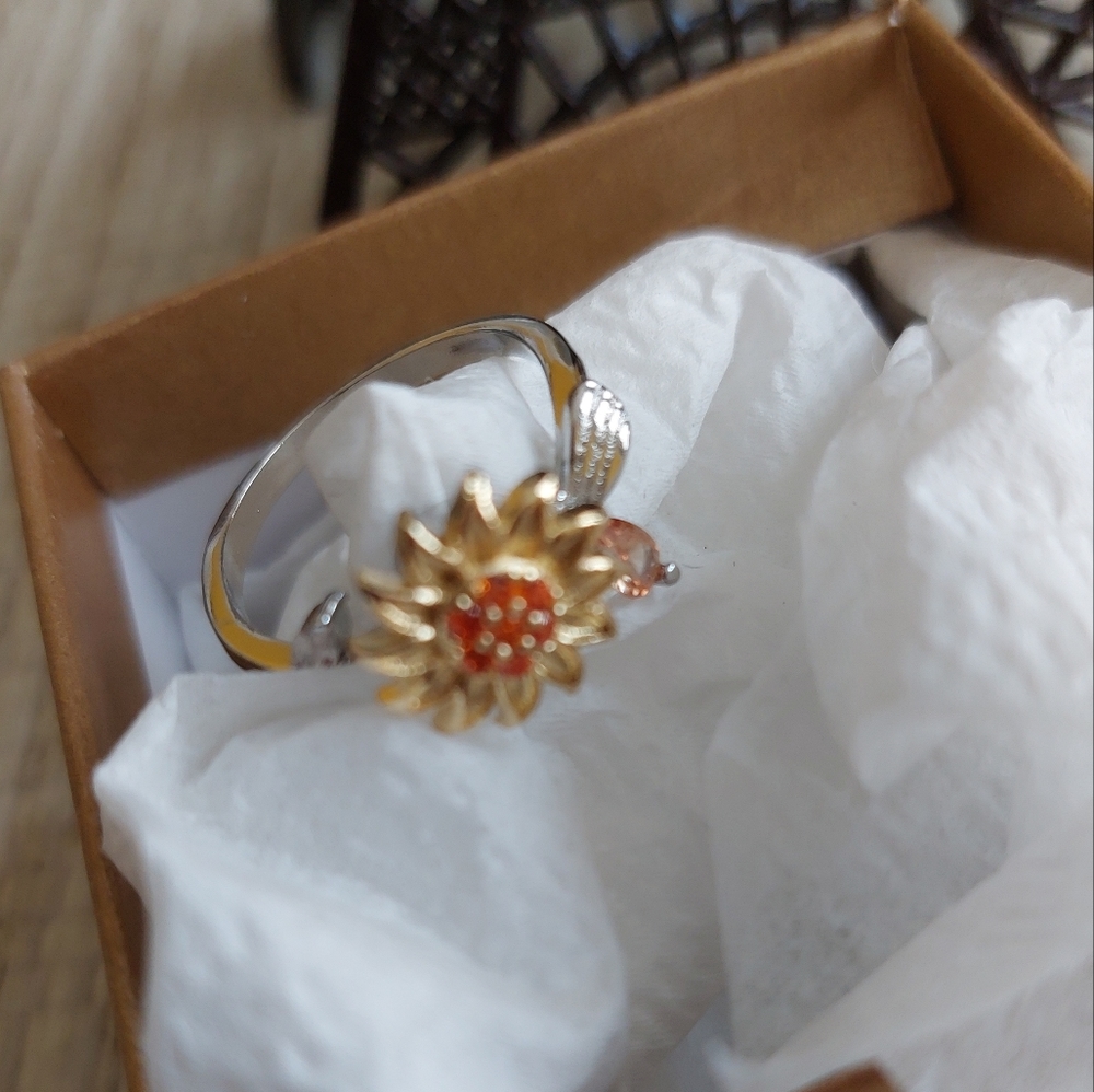 New* Sunflower Anti-Anxiety Fidget Ring View 2